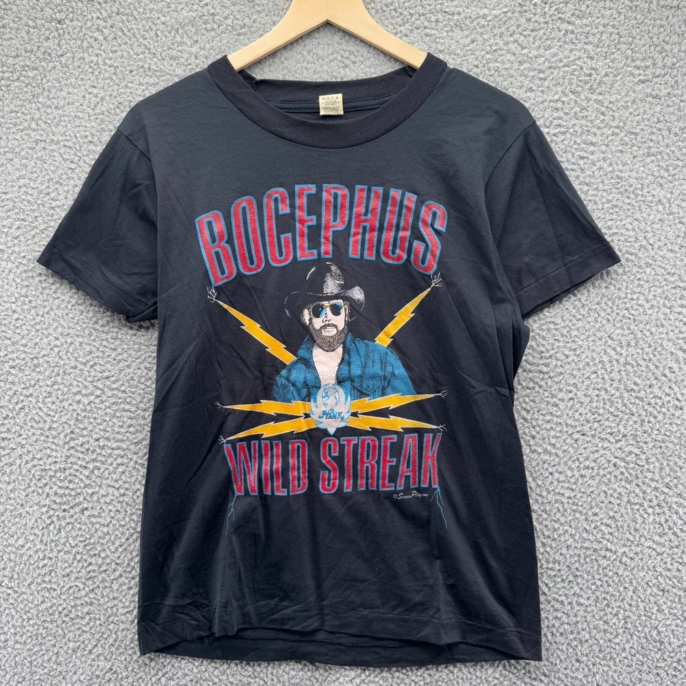 Vintage Hank Williams JR Shirt Mens Medium Bocephus Wild Streak Tour 1988